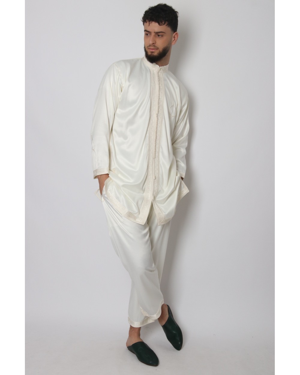 Moroccan jabador for men ecru