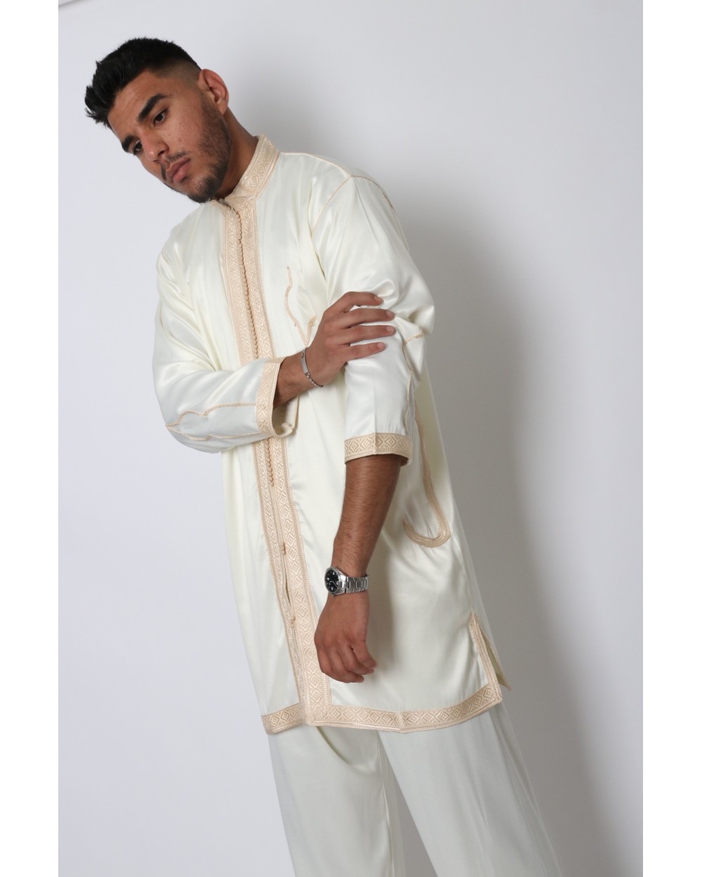 Beige Moroccan Jabador for men