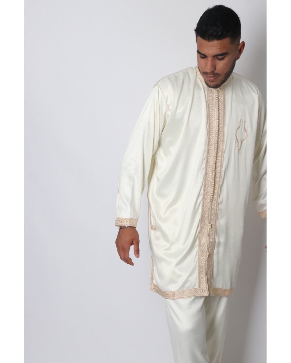 Beige Moroccan Jabador for men