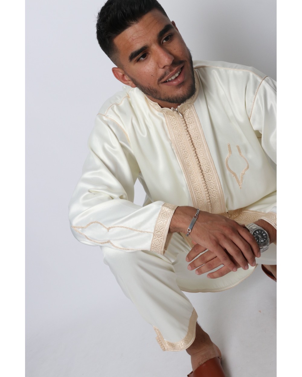 Beige Moroccan Jabador for men