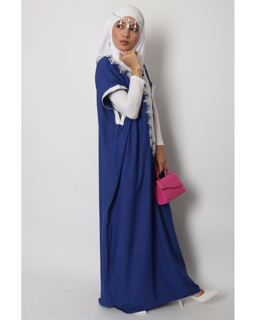 Robe orientale Rahima argentée