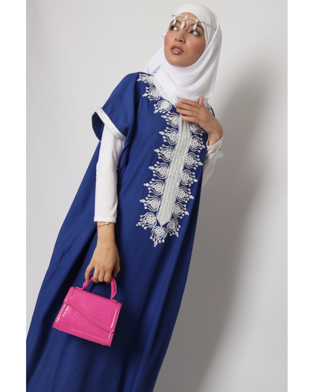 Robe orientale Rahima argentée