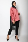 Open-neck satin blouse
