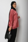 Open-neck satin blouse