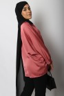 Open-neck satin blouse