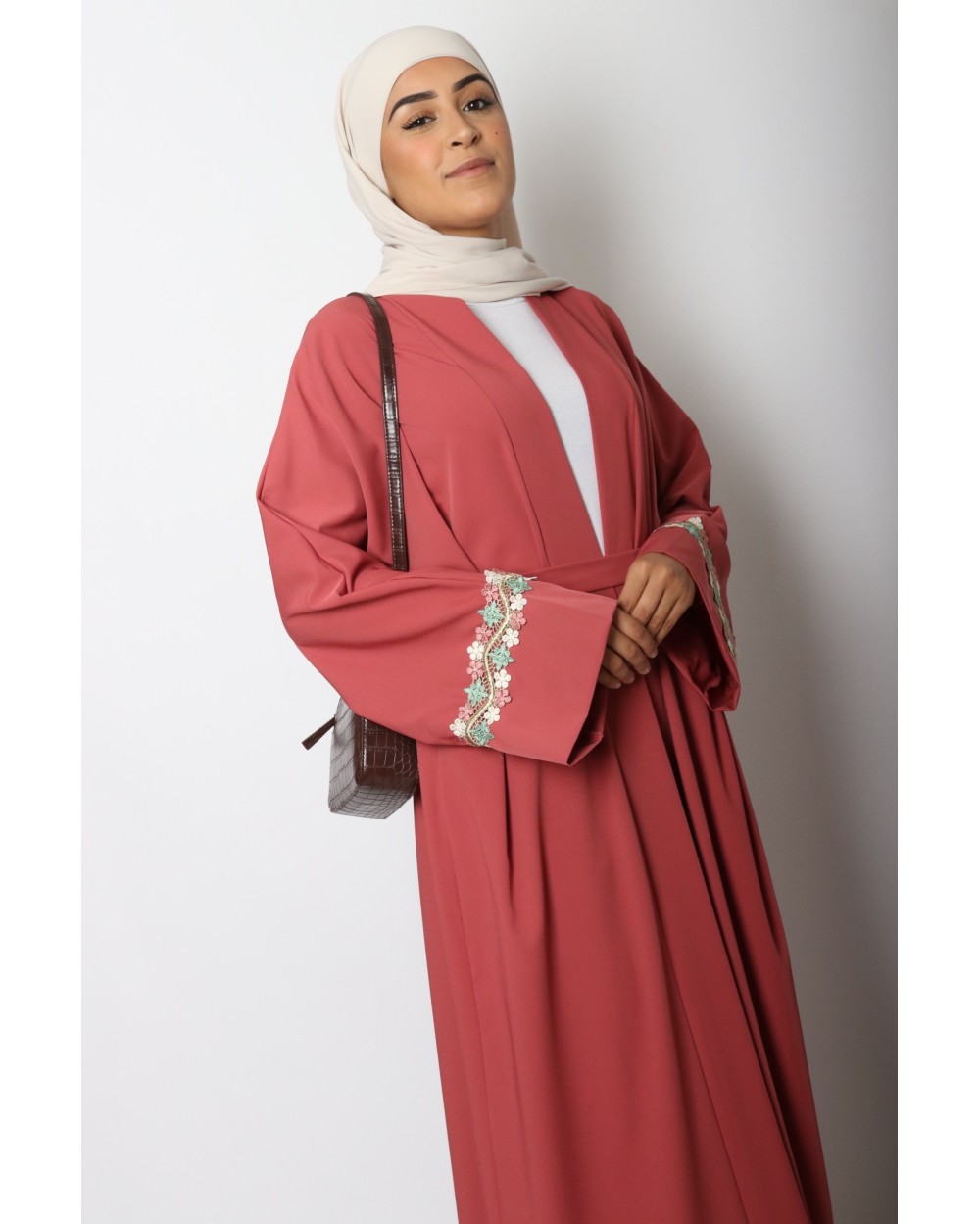 Floral embroidery Kalimeris kimono