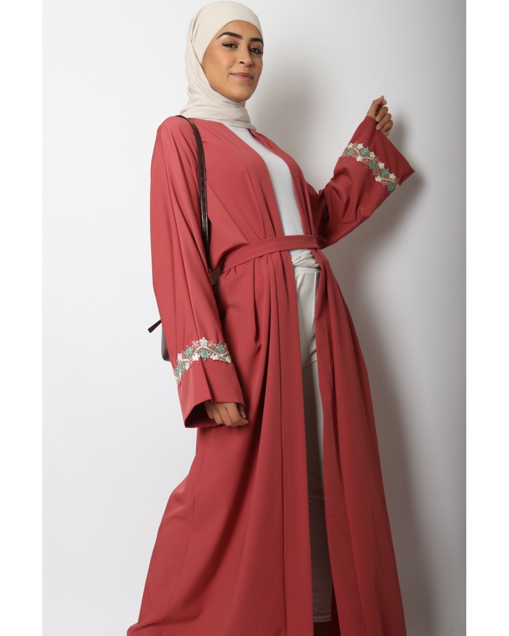 Floral embroidery Kalimeris kimono