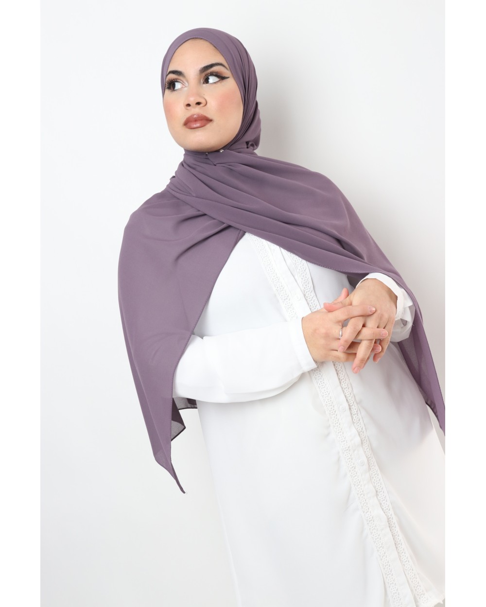 Hijab mousseline rectangle Nissa 175
