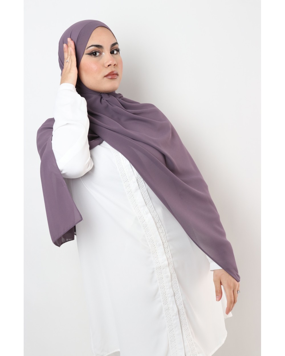 Hijab mousseline rectangle Nissa 175