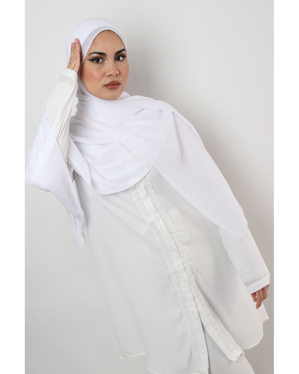 Hijab mousseline rectangle Nissa 175