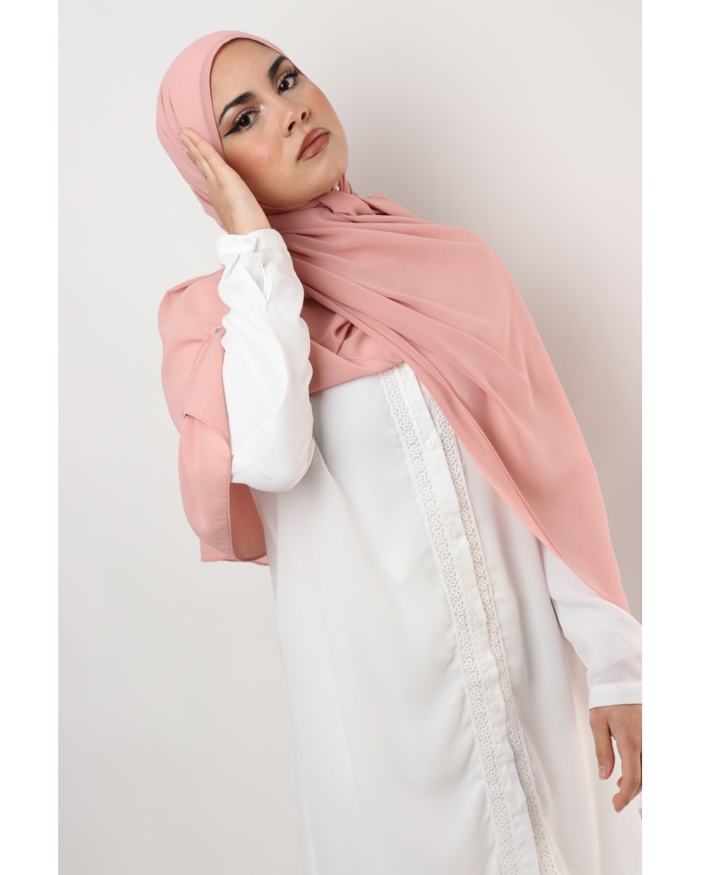 Hijab mousseline rectangle Nissa 175