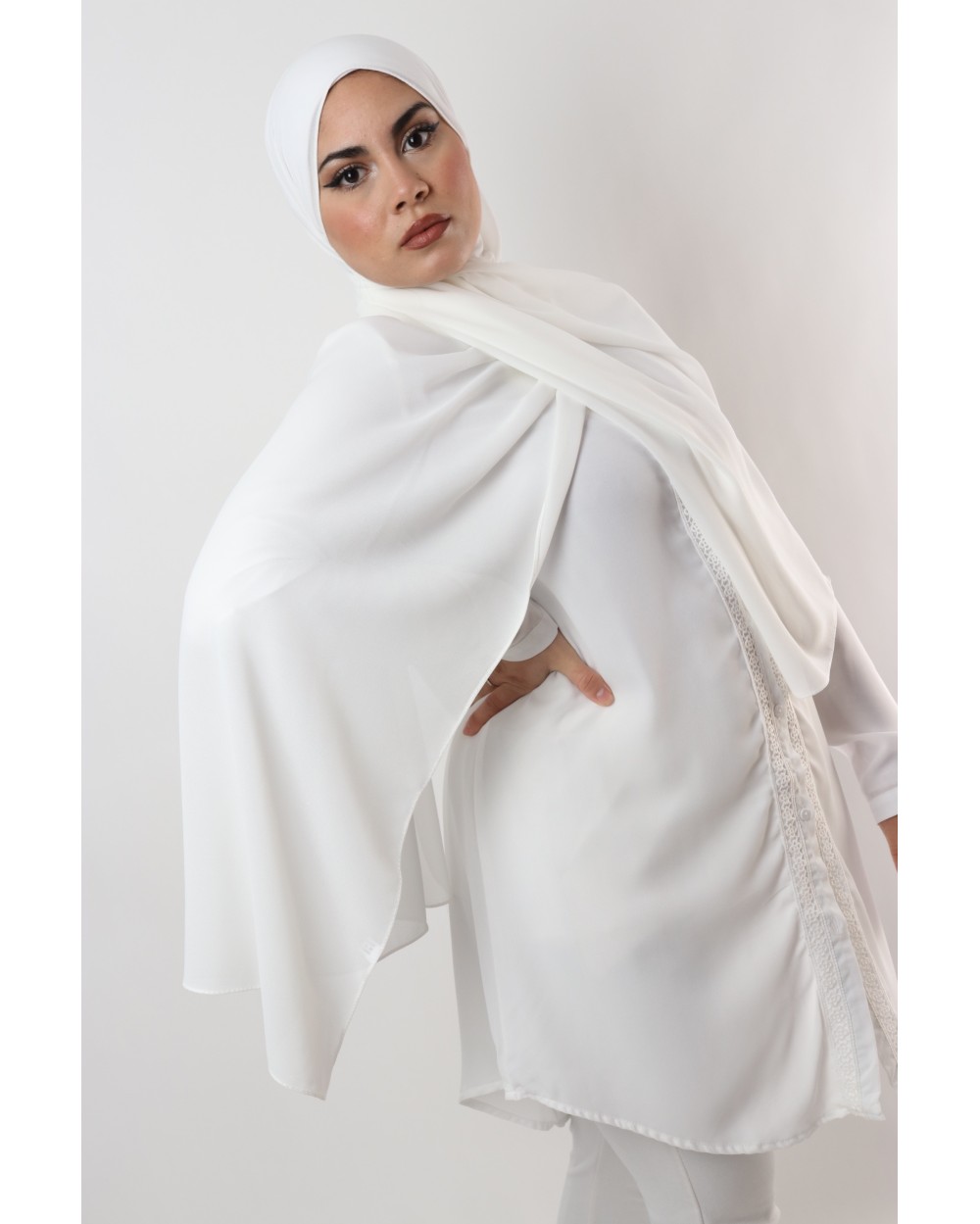 Hijab mousseline rectangle Nissa 175