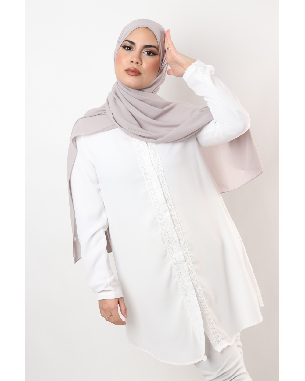 Hijab mousseline rectangle Nissa 175