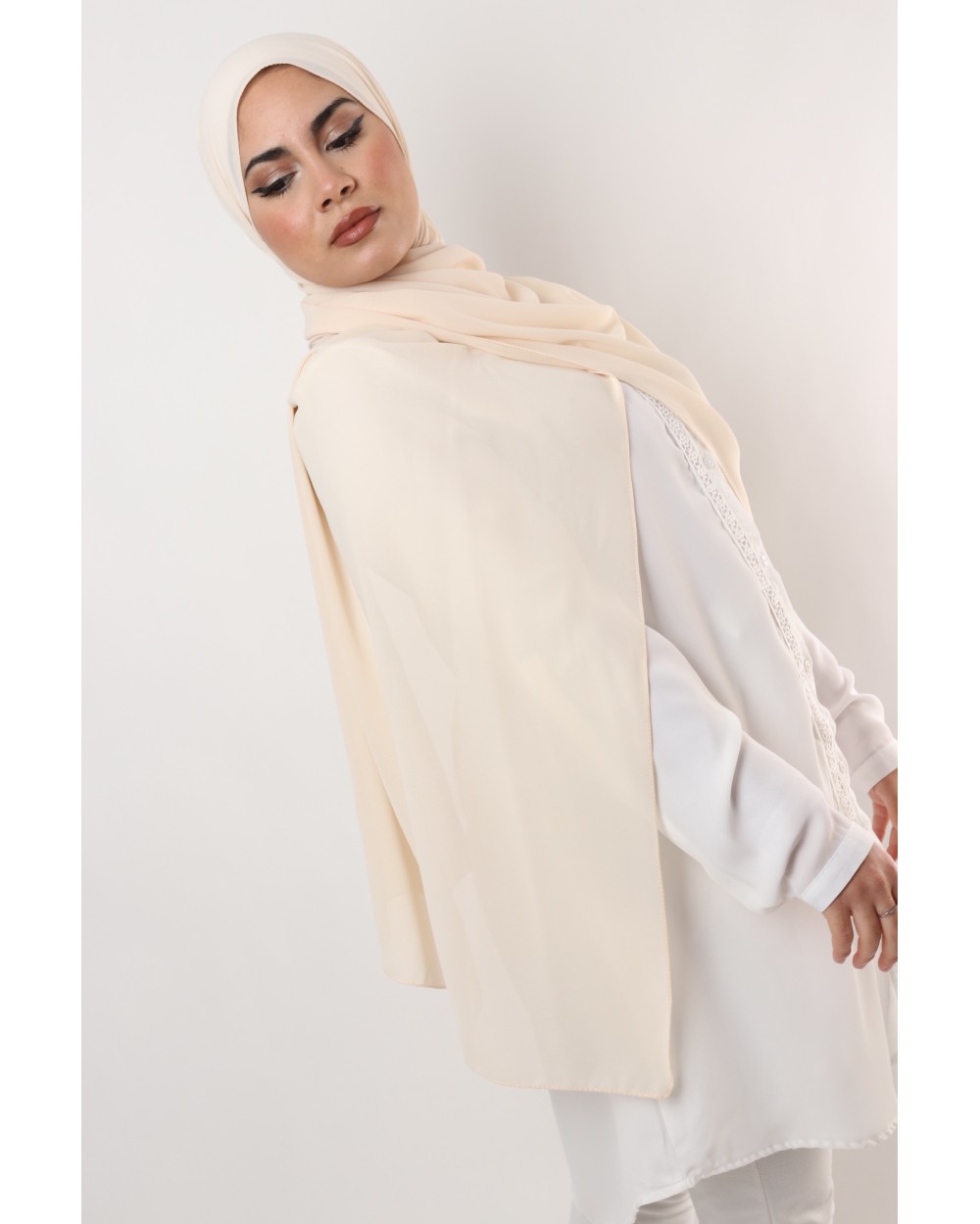 Hijab mousseline rectangle Nissa 175
