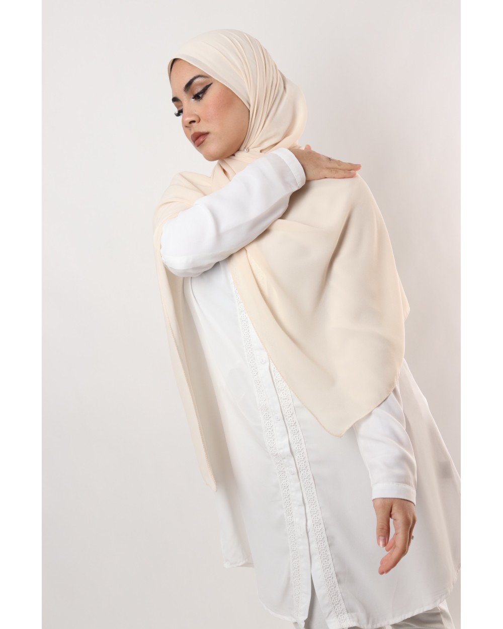 Hijab mousseline rectangle Nissa 175