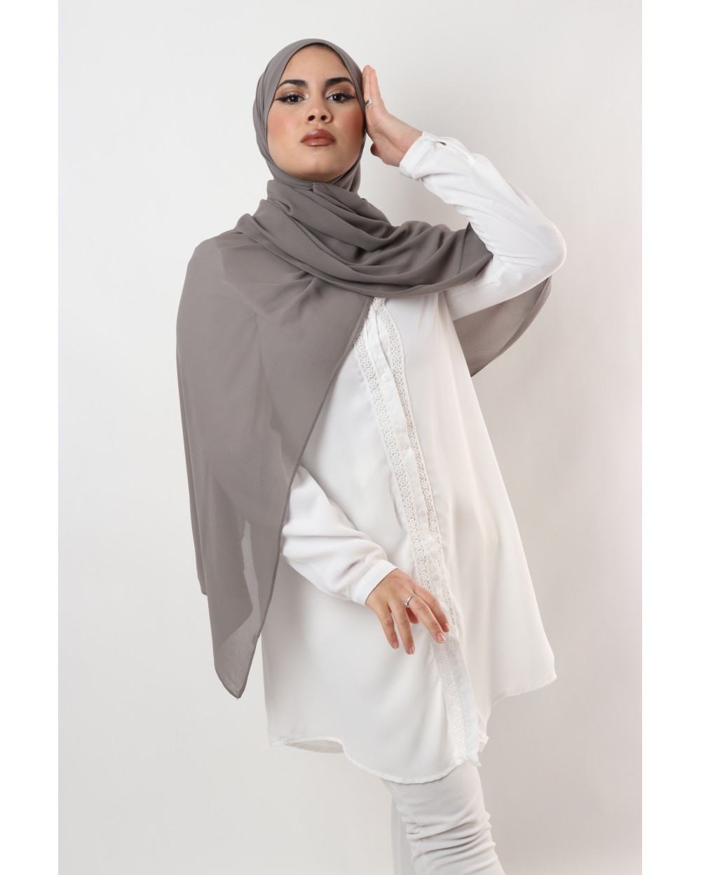 Hijab mousseline rectangle Nissa 175
