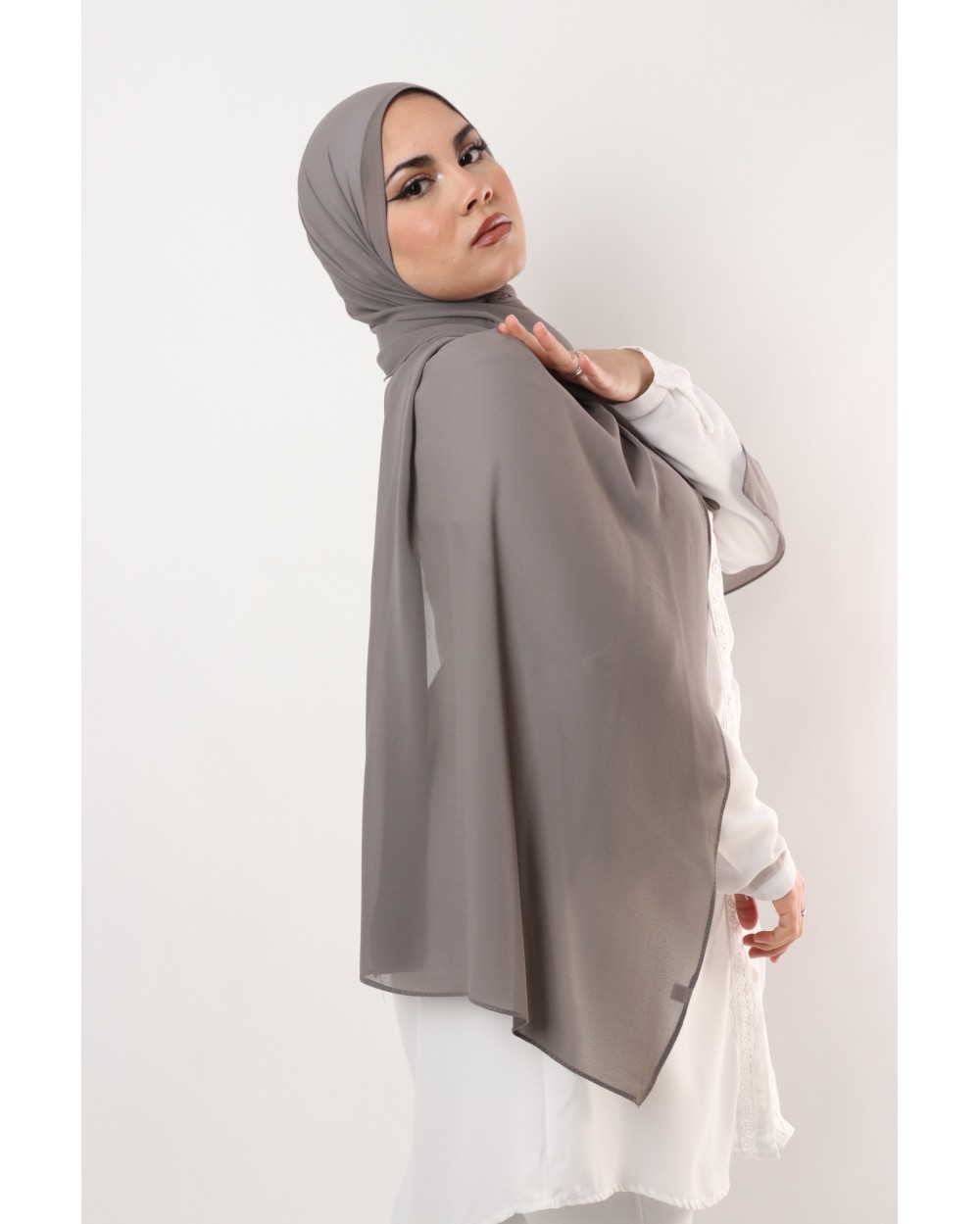 Hijab mousseline rectangle Nissa 175
