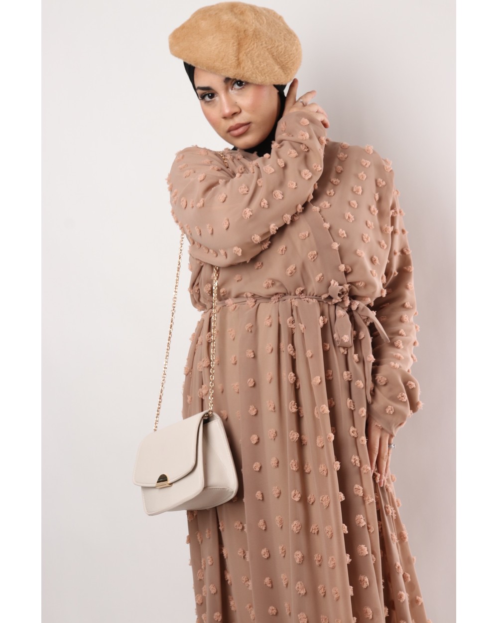 Robe Rama croisé maxi plumetis