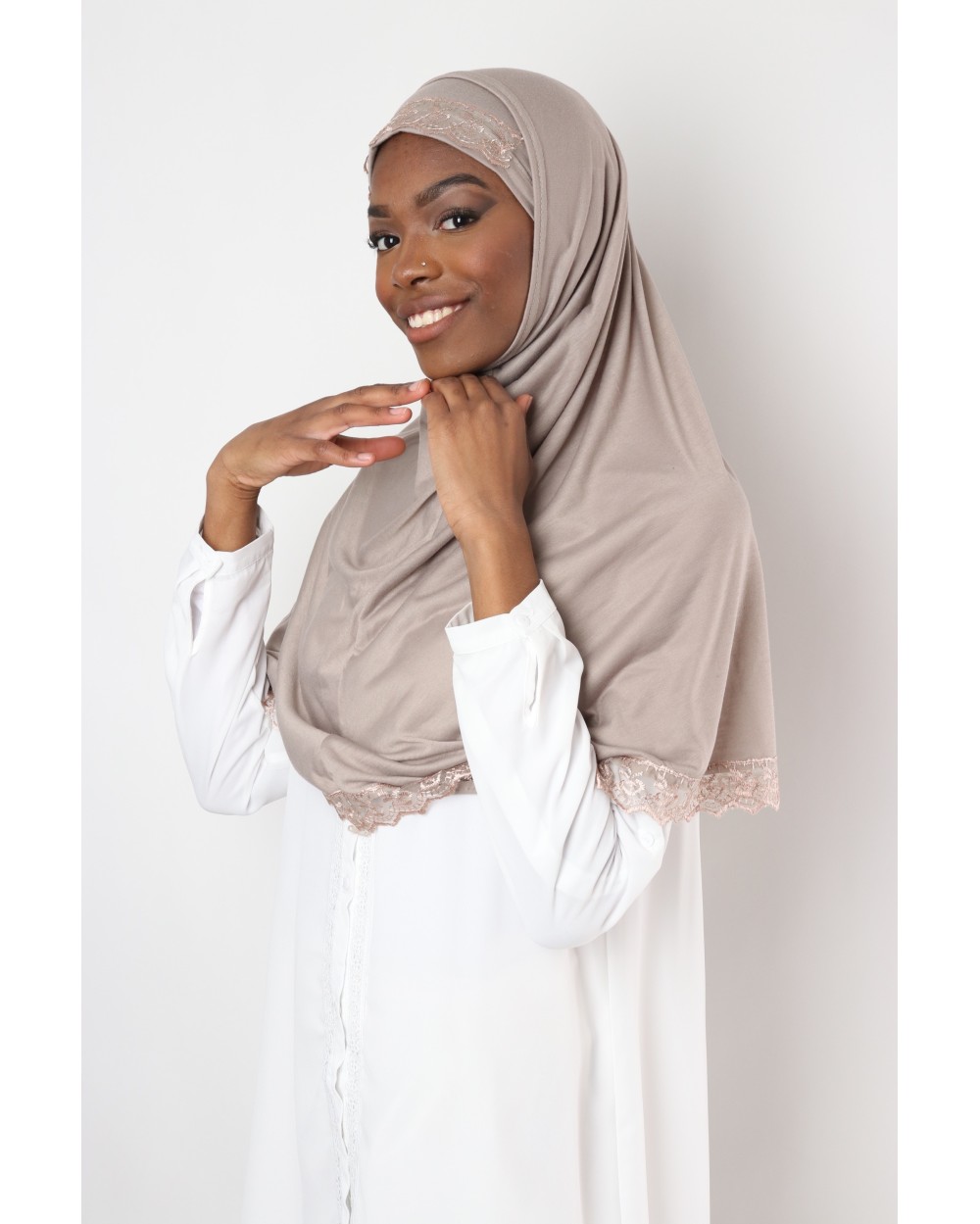 Hijab 2 pièces Dentelle
