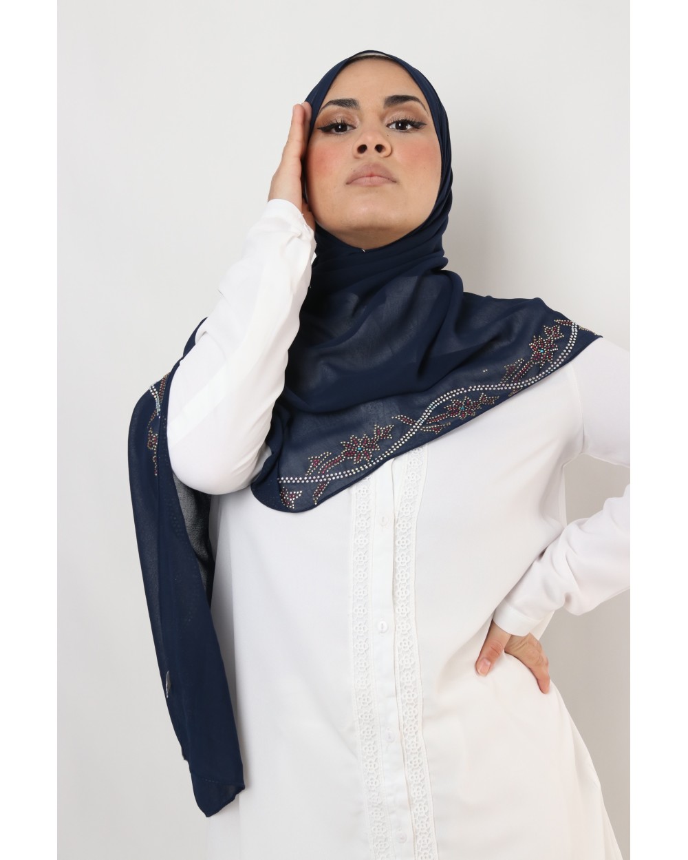 Hijab Dima mousseline strass