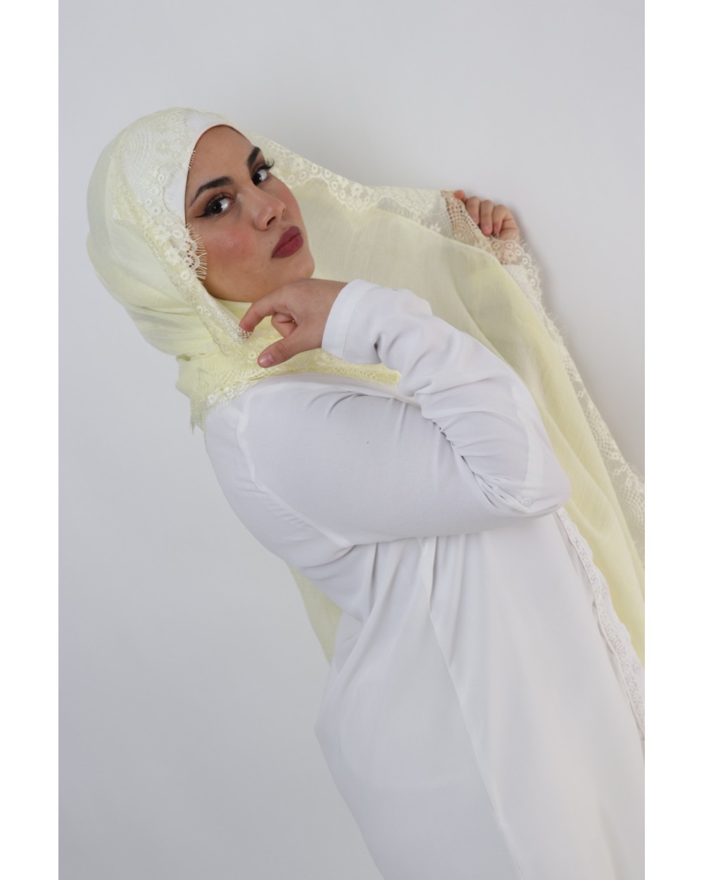 Maxi Hijab Suzanne contour Dentelle
