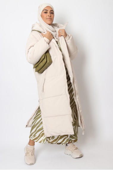 Maxi long down jacket with...