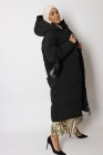 Maxi long down jacket with hood