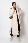 Maxi long down jacket with hood