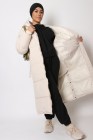 Maxi long down jacket with hood