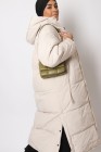 Maxi long down jacket with hood