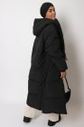 Maxi long down jacket with hood