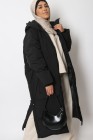 Maxi long down jacket with hood