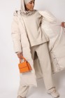 Maxi long down jacket with hood