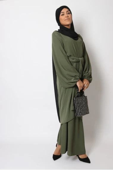Abaya kimono pan soie de...
