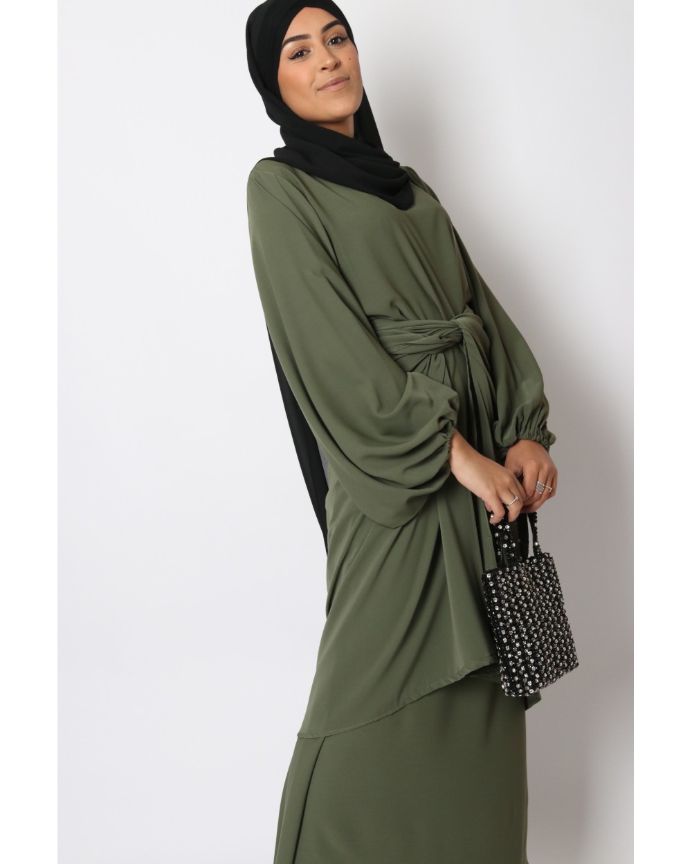 Abaya kimono pan soie de médine