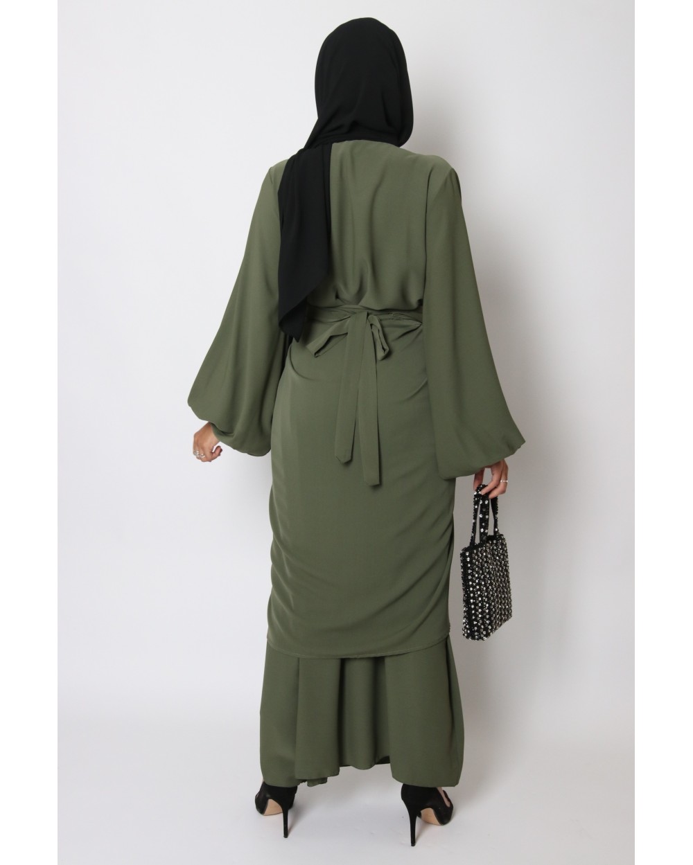 Abaya kimono pan soie de médine