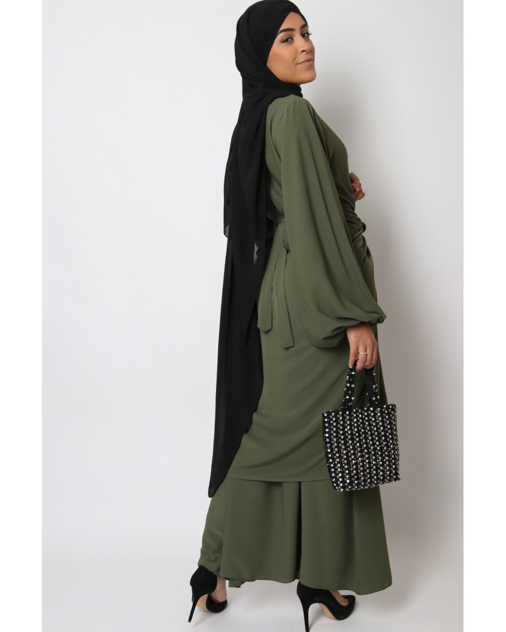 Abaya kimono pan soie de médine
