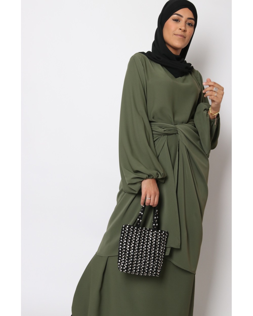 Abaya kimono pan soie de médine