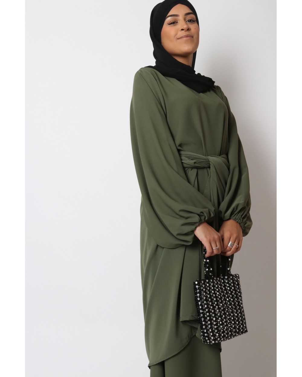 Long dress with twist pan