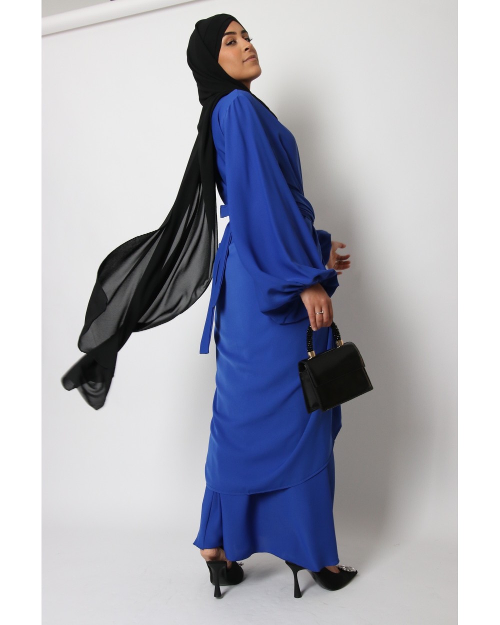 Abaya kimono pan soie de médine