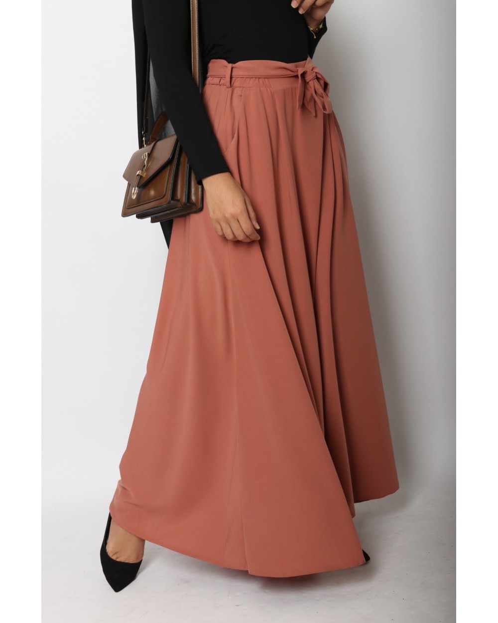 Long flared skirt