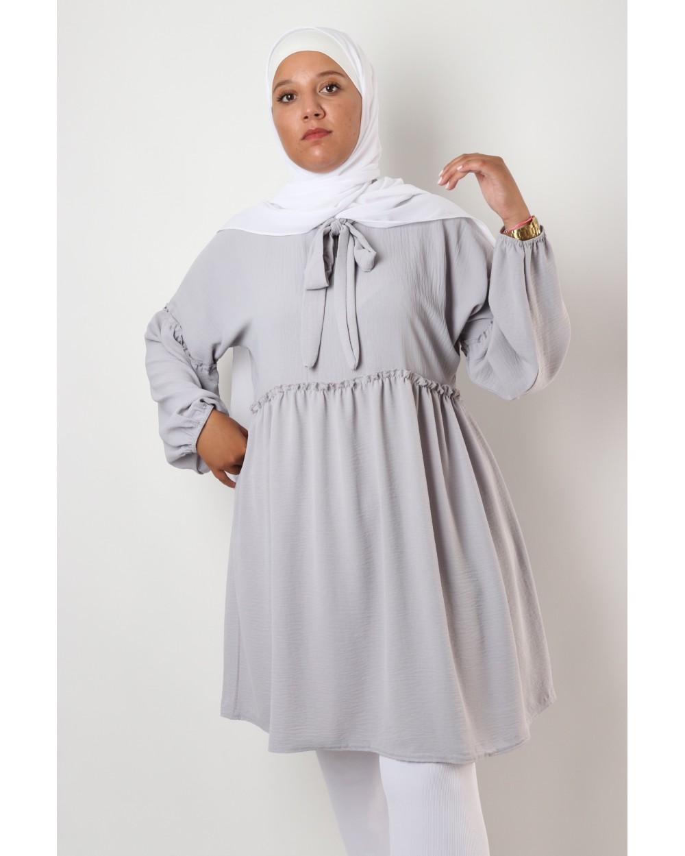 Chemisier-tunique Forever – Taille 44, Couleur Beige, En Polyester Léger