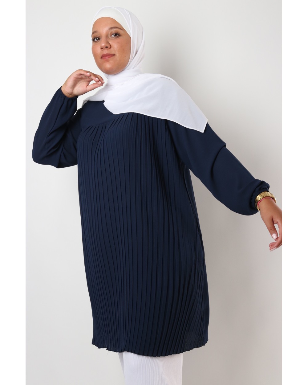 Triana crepe tunic pleated large size
