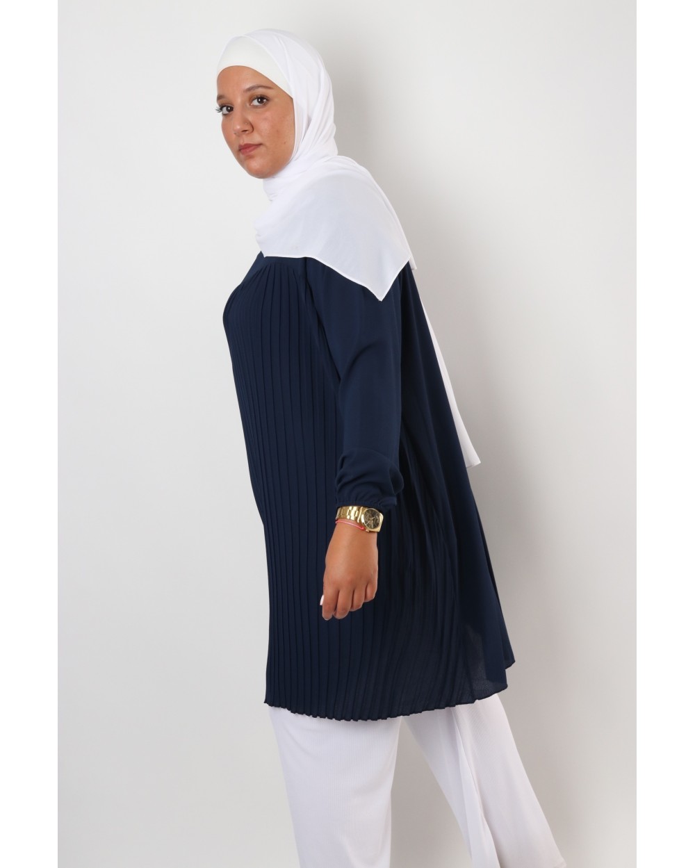 Triana crepe tunic pleated large size