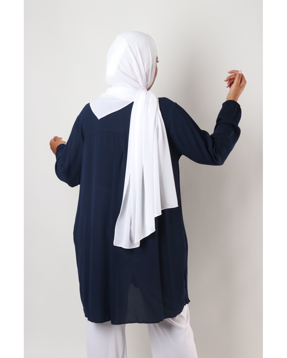 Tunique Triana crêpe plissée grande taille
