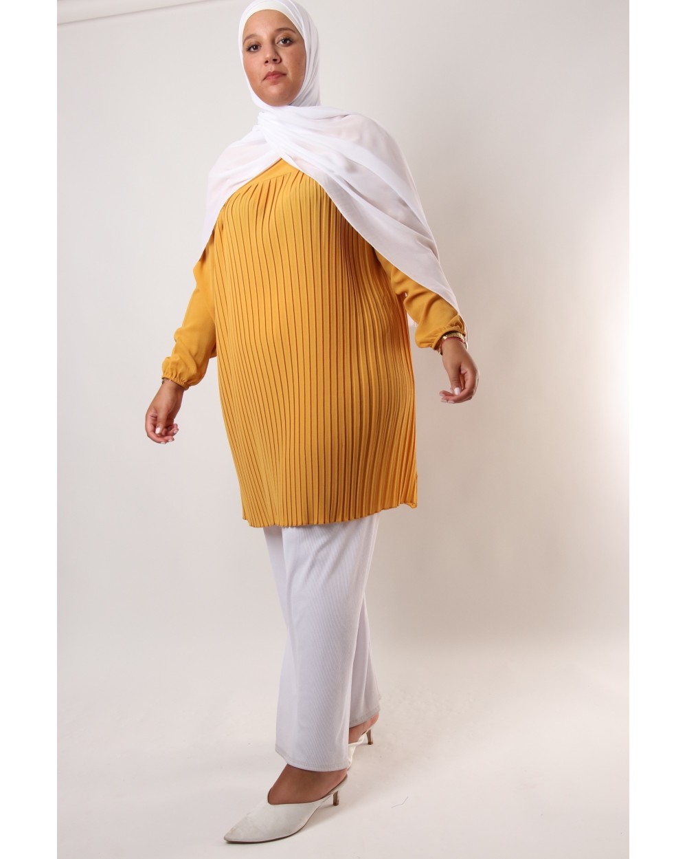 Triana crepe tunic pleated large size