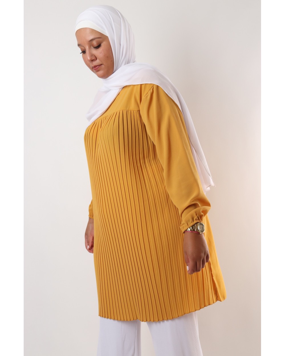 Triana crepe tunic pleated large size
