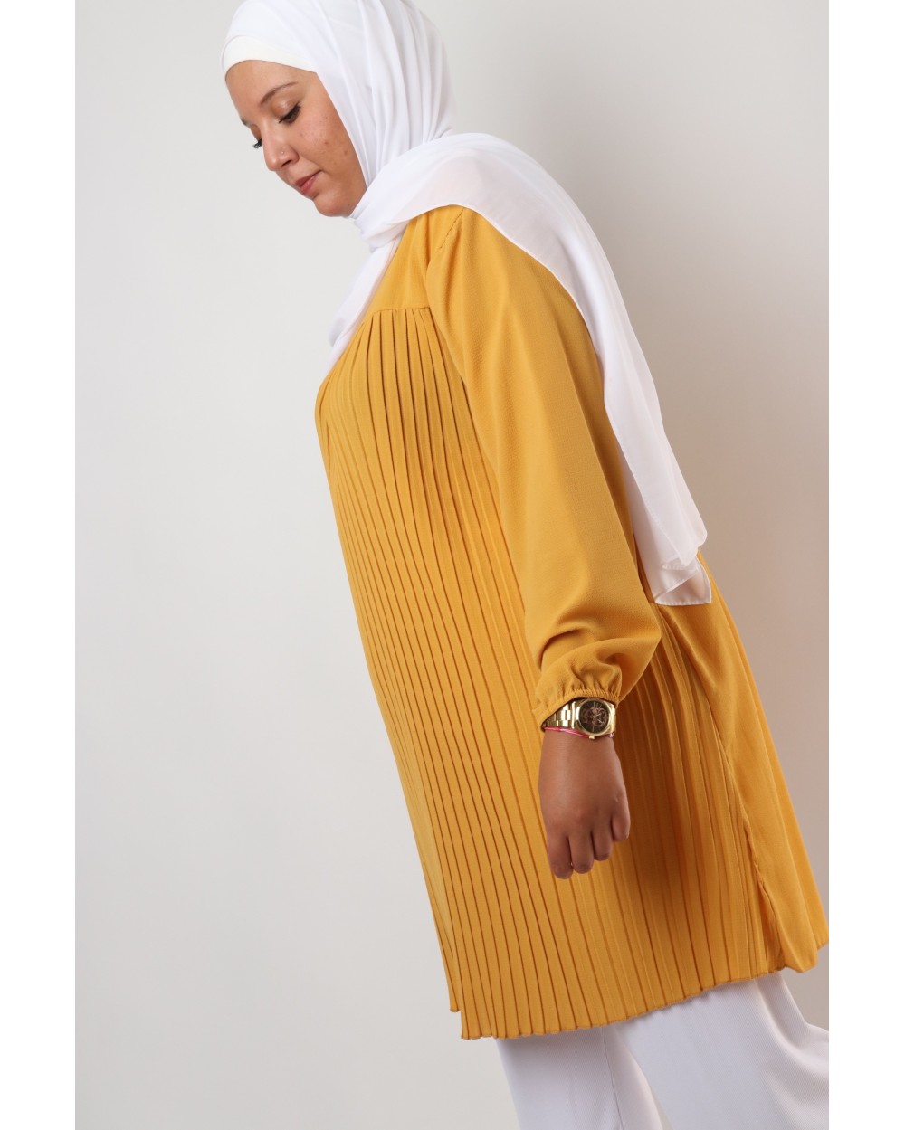 Triana crepe tunic pleated large size