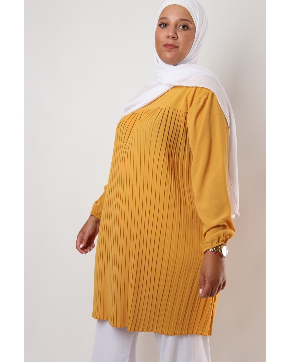 Triana crepe tunic pleated large size