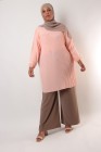 Tunique Triana crêpe plissée grande taille